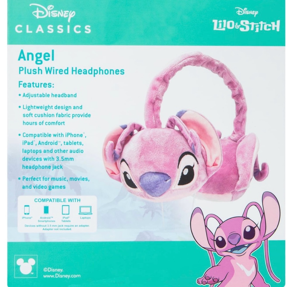 Disney Angel Plush Wired Headphones - Purple - Picture 4 of 6